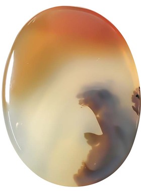 海洋玉髓椭圆吊坠天然·玛瑙草花