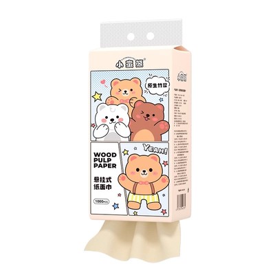 漫花10大提整箱送挂钩悬挂抽纸家用卫生纸竹浆本色柔韧亲肤餐巾纸