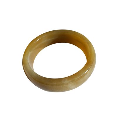 新疆和田玉黄玉圆条青黄口手镯