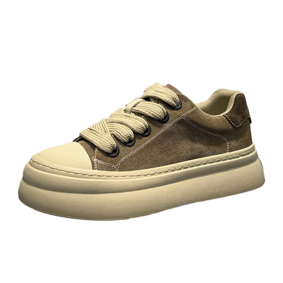 低帮系带运动板鞋厚底增高休闲鞋