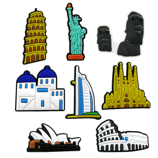 洞洞鞋花扣挂件创意鞋上鞋面装饰品扣旅游卡通建筑物可拆卸配饰挂