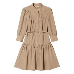 Goodland美地女装法式小立领收腰连衣裙短款a字裙显瘦LC34105420