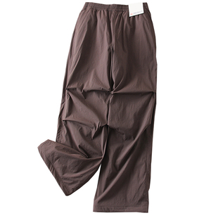 2025冬新款加绒加厚防风保暖松紧腰降落伞裤工装宽松女长裤冲锋裤