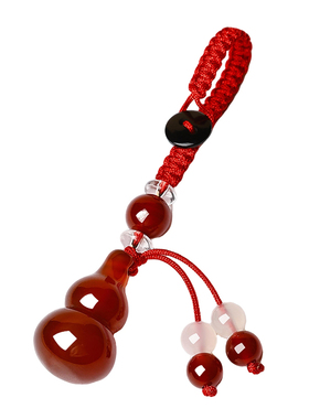 普陀山天然红玛瑙福禄挂件