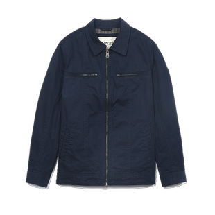 MCS男装源自万宝路休闲复古春秋新款合身翻领拉链纯棉夹克外套