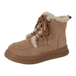 达芙妮加绒加厚雪地靴大棉鞋2026新款女款保暖防滑冬季女鞋冬鞋子