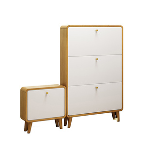 实木超薄鞋柜家用门口入户大容量多层储物柜一体鞋柜家用室内收纳