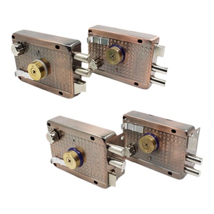 保民9219老式防盗门锁十字钥匙外装大门木门铁门三斜舌保民门锁铜