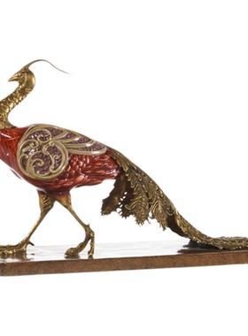 卡斯特兰欧式美式复古孔雀摆件