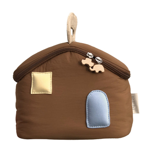 REhi 牛奶屋大容量化妆包原创趣味便携旅行手提拉链收纳包房子包