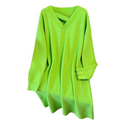 特大码针织打底连衣裙女冬毛衣裙