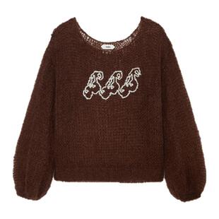 蔡文静同款 IMMI 24秋冬 马海毛樱桃提花长袖毛衣 设计师品牌