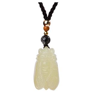 和田玉知了吊坠一鸣惊人金榜题名玉坠白玉蝉挂件玉佩男女款项链