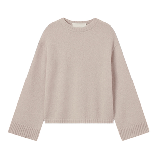 440ME女装 经典圆领保暖马海毛羊毛混纺宽松慵懒毛衣FB3F0318K