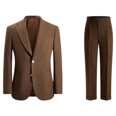 平圆方中超薄50羊毛混纺西装套装