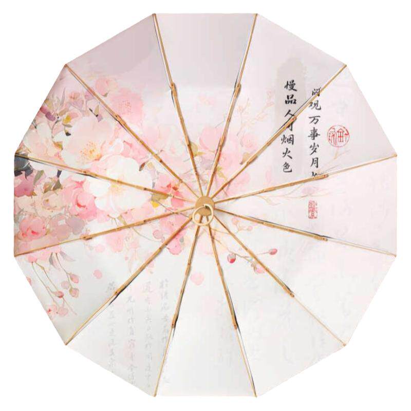 太阳伞防晒折叠抗风双层复古