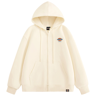 Dickies连帽加绒卫衣女生秋冬新款美式休闲宽松休闲松弛感外套1A