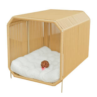 Catsle猫窝四季通用半封闭式别墅可拆洗藤编含垫子方形不粘毛夏季