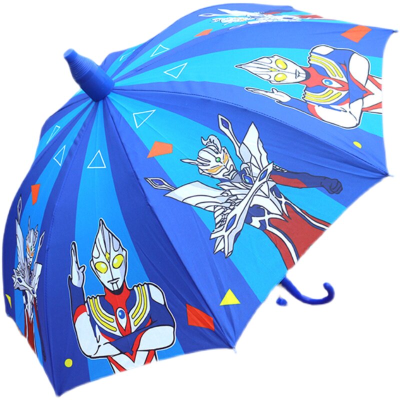 安全奥特曼卡通轻便直柄儿童雨伞