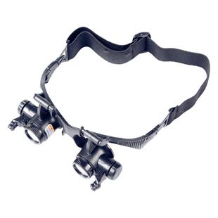 微雕放大镜20倍维修用钟表手机电子元件pcb头戴式眼镜单眼带led灯