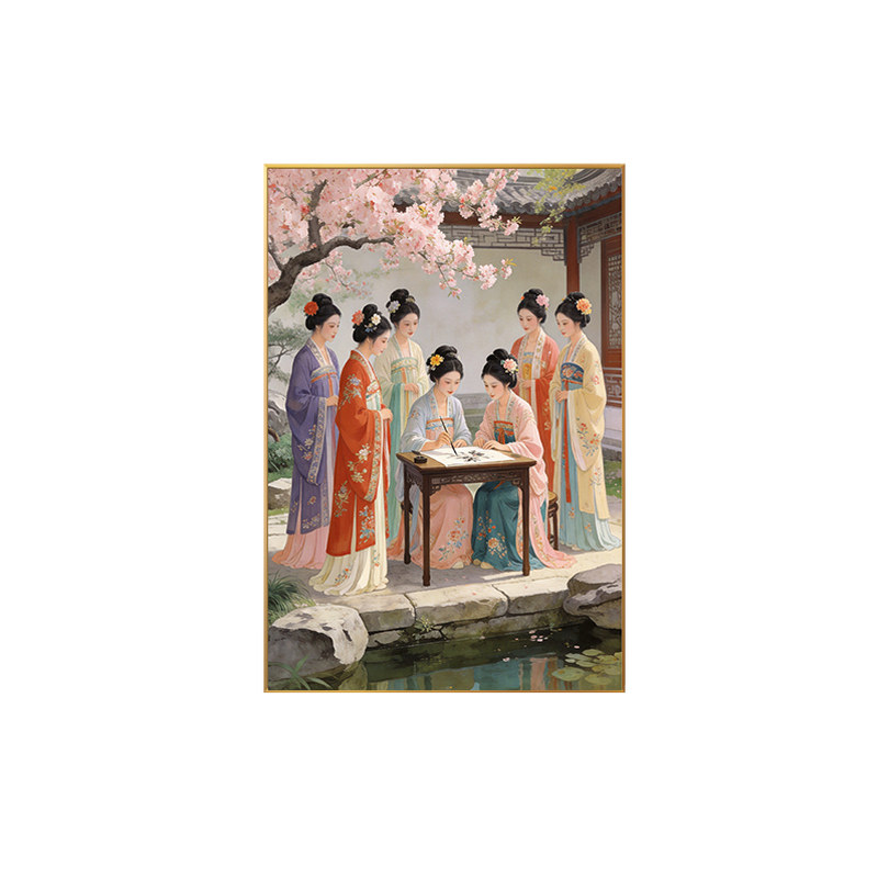 国风仕女图十字绣满绣2026新款大家闺秀线绣小尺寸竖版手工绣全绣