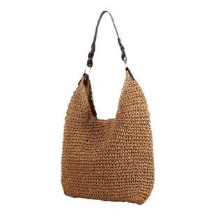 编织草编包大容量度假风2025新款沙滩包有拉链慵懒风高级感轻便