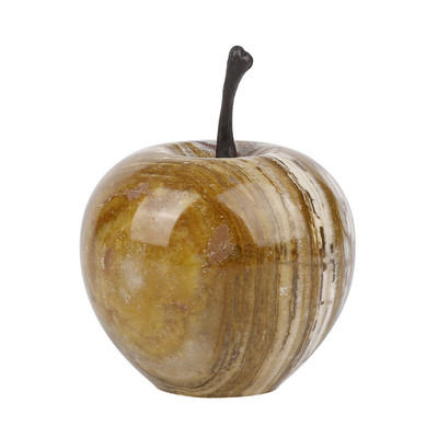 轻奢阿富汗玉天然大理石苹果摆件