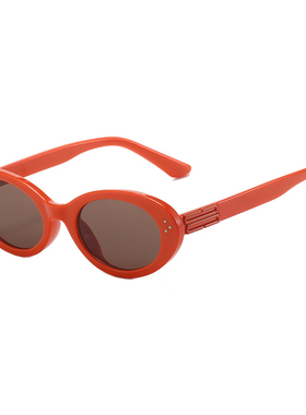 韩版红色椭圆形gm墨镜女