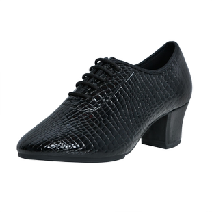 舞麒麟新款石头纹女拉丁真皮水兵舞中跟软底牛皮跳舞鞋女士摩登鞋