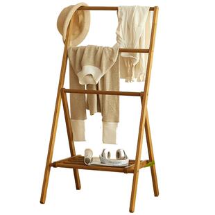 衣帽架卧室折叠收纳床边挂衣架裤架子落地床头放衣服架子置物架