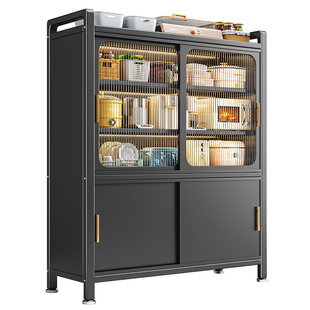 厨房置物架落地多层收纳柜子微波炉家用新款碗柜多功能橱柜储物柜