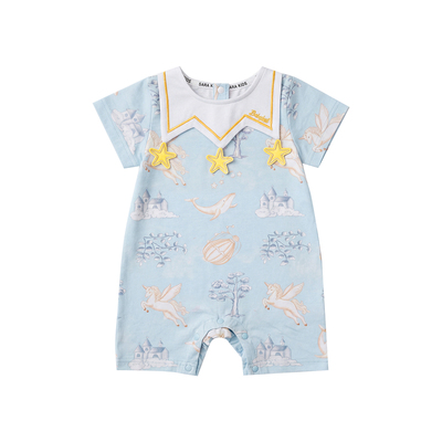 婴儿衣服夏季宝宝连体衣2026新款洋气婴幼儿短袖爬爬服外出夏装萌