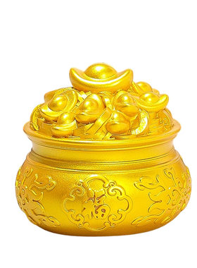 发财树聚宝盆葫芦办公桌树脂摆件