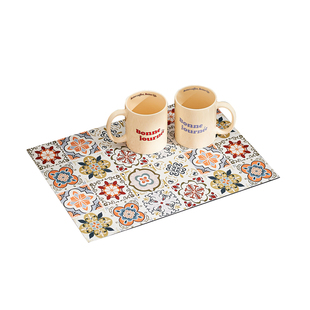 水杯垫吸水硅藻泥办公室吧台隔热轻奢高级感厨房台面复古沥水茶垫