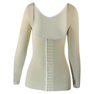 女士秋冬季长袖托胸排扣塑身上衣