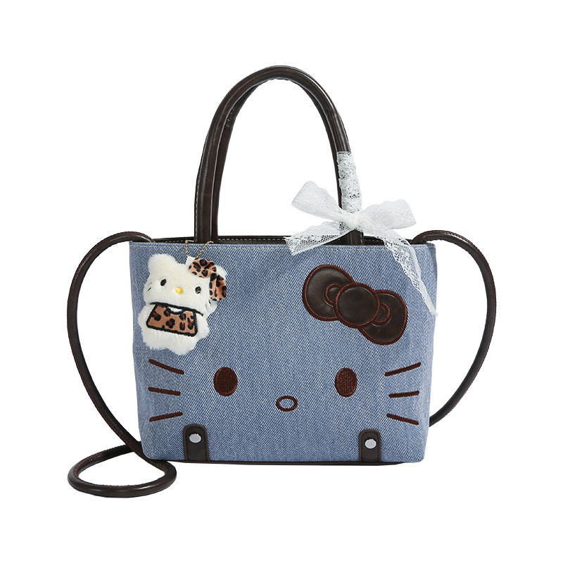 可爱HelloKitty凯蒂猫牛仔手提包