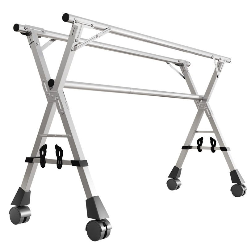 折叠晾衣架落地卧室内阳台不锈钢晒被子神器家用凉衣杆伸缩晒衣架