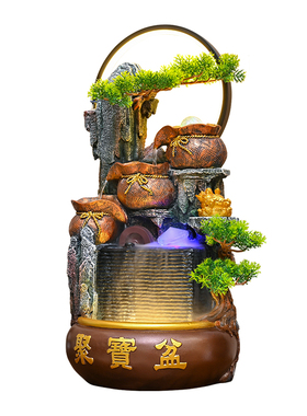 流水生财摆件聚宝盆循环水景观