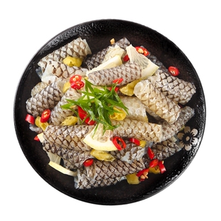 阿具泡椒鱼皮卷香油香辣鱼皮卷180g*5酒店餐饮半成品菜开袋即食