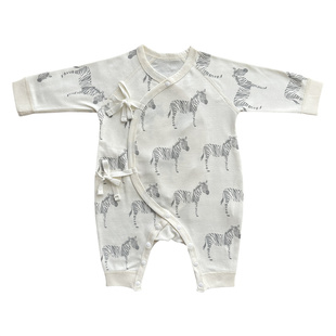 新生婴儿连体衣无骨哈衣春秋纯棉初生和尚服爬服男女宝宝满月衣服