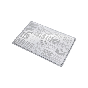 美甲专用印花钢板新款格纹法式线条模板硅胶印章精美图案转印工具