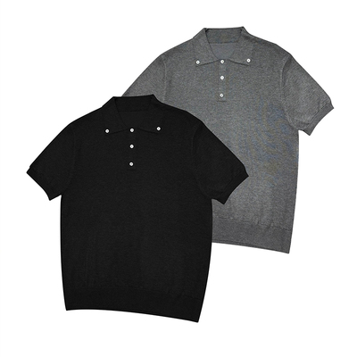 mountain tree松弛高知分子假领polo松弛高知分子纯色套头针织衫