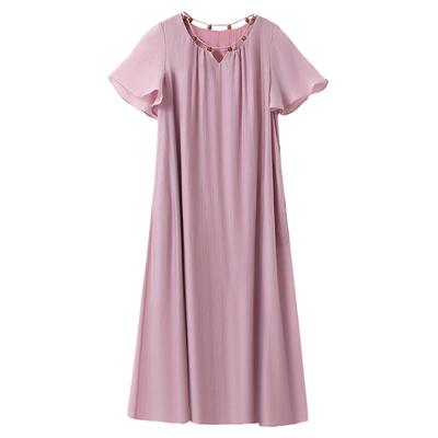 夏季时尚国风气质感简约天丝长裙