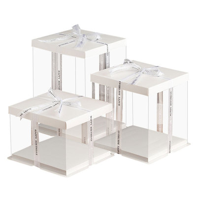 全透明长方形纸杯蛋糕盒蛋糕盒