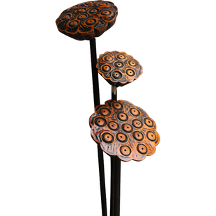 艺术木雕莲蓬假花花插木质仿真花木花枝花瓶伴侣手工中式禅意书房