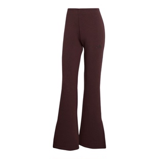 阿迪达斯女裤2025冬新款瑜伽健身舒适修身开叉运动喇叭长裤JM3757