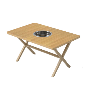 定制实木户外露营风地摊火锅桌烧烤肉桌音乐小酒馆餐饮店桌椅组合