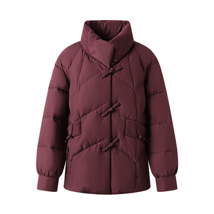 鸭鸭羽绒服女短款立领妈妈装2025冬新款中老年加厚白鸭绒大码外套