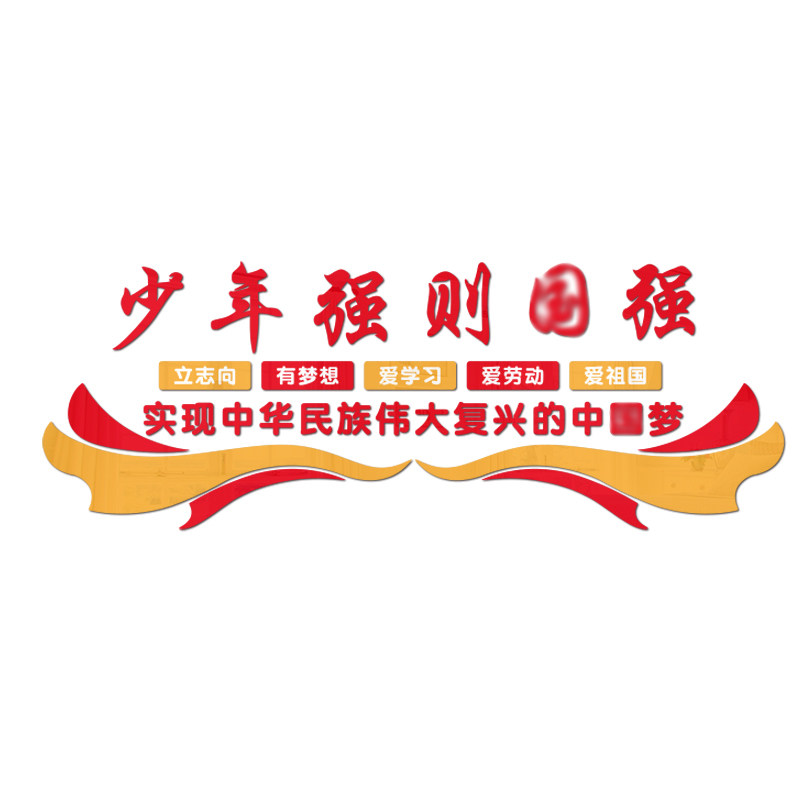 学校班级少年强则国强文化墙贴画