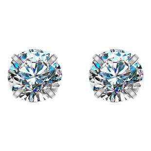 莫桑石耳钉女纯银莫桑钻闪钻石耳环高级感轻奢耳骨钉爆闪锆石耳饰